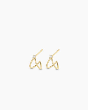 Diamond Solitaire Split Huggies