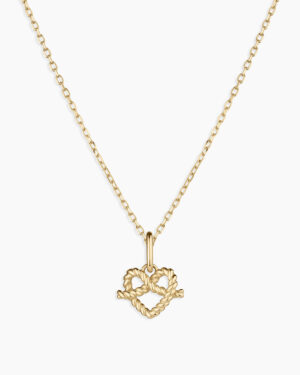 14k Gold Love Knot Charm Necklace