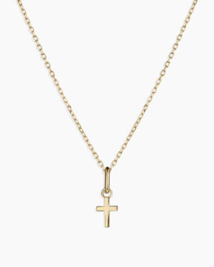 14k Gold Cross Charm Necklace