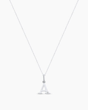 Diamond Vintage Alphabet Charm Necklace