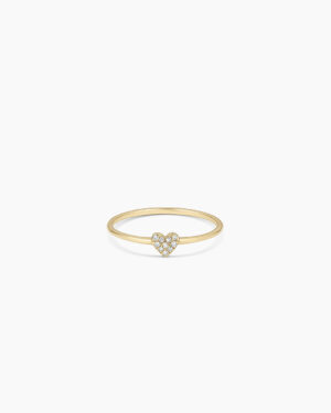 Diamond Pav?? Heart Ring