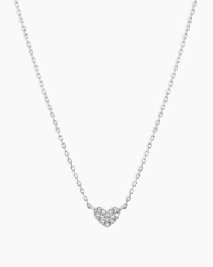 Diamond Pav?? Mini Heart Necklace